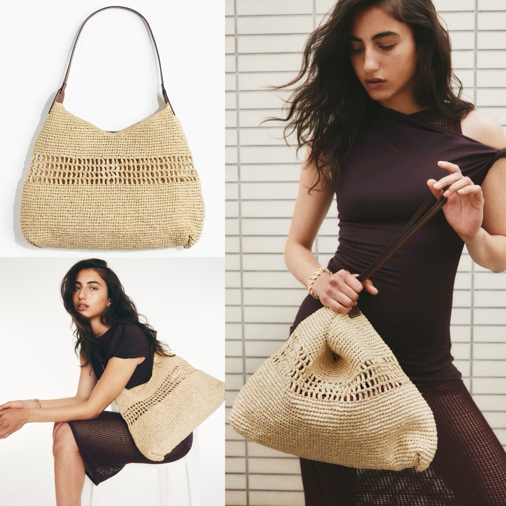Tan Woven Straw Shoulder Bag | Chic Summer Essential